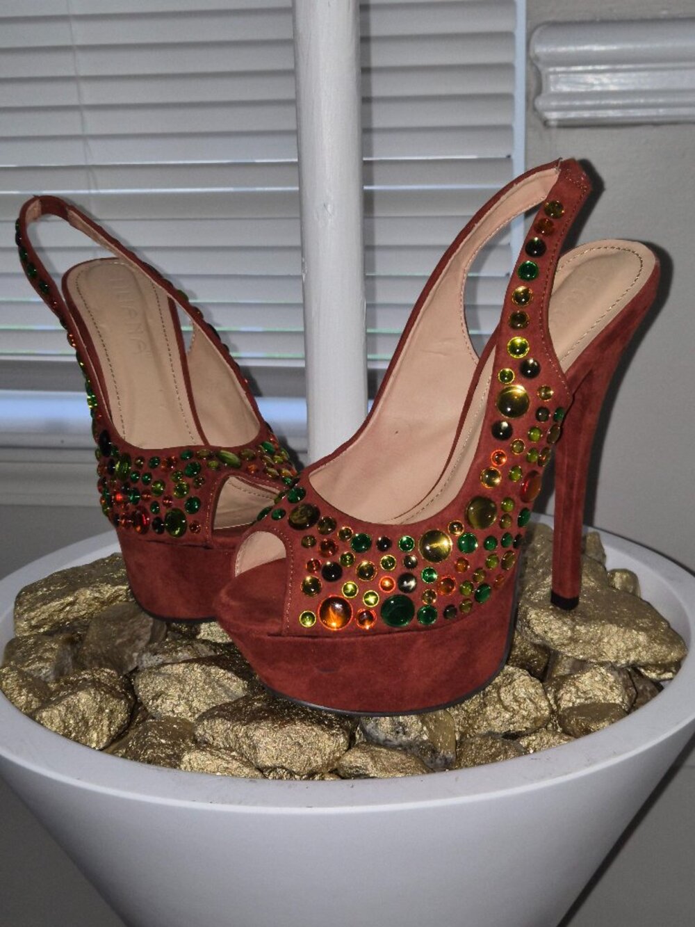 Make Me Suede Make Me Rustic Bling Me Out Sling Me Back & Put Me Onna Platform
